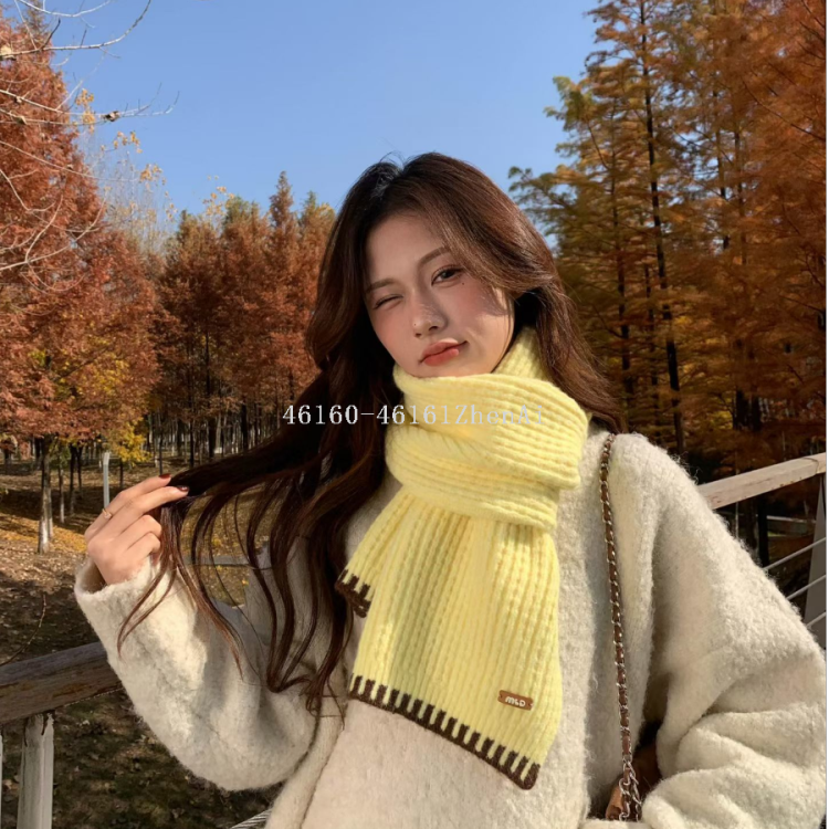 Korean version knitted long scarves cross-border export e-commerce live-streaming scarf wholesale supply chain