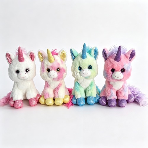 Cross-border colorful unicorn dolls accompany and confess your love. Rainbow Pony plush toy dolls