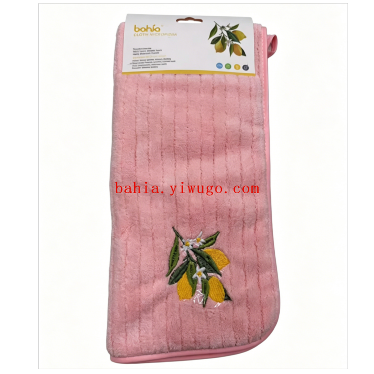 35*70cm striped cleaning towel, embroidered sunflower towel, tea room absorbent cleaning tea towel details Picture