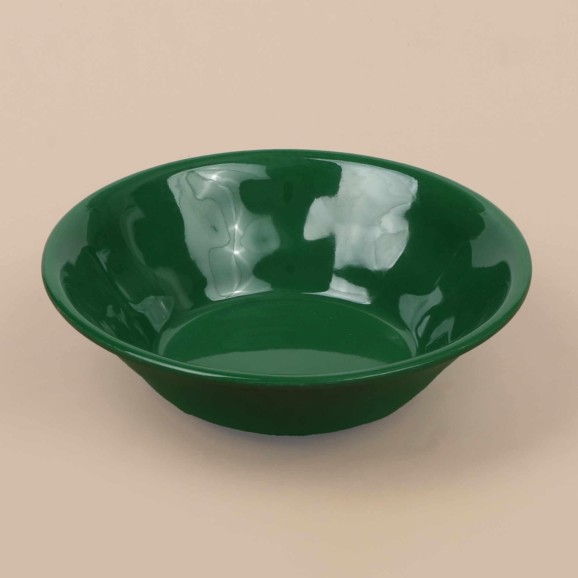 Green round melamine imitation porcelain flat plate, restaurant dish plate, soup bowl, commercial hotel deep plate, round plate, stir-frying plate details Picture