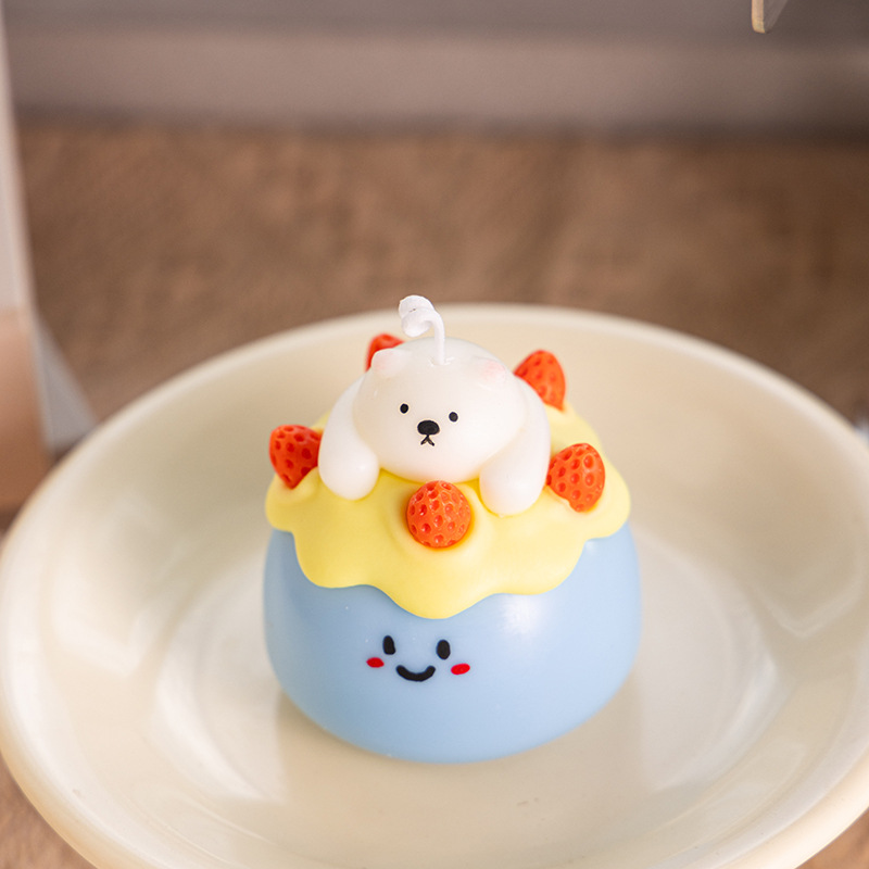 大豆蜡甜品蛋糕香薰蜡烛礼盒摆件布丁可爱手工造型香薰蜡烛