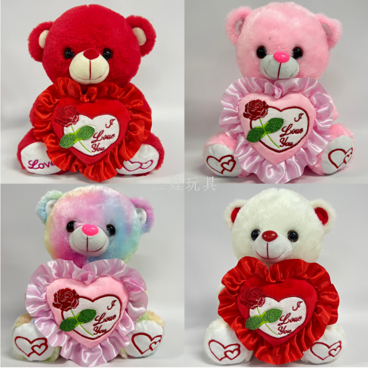 Foreign trade bestsellers Valentine's Day and Mother's Day heart-hugging red bear, lace bear, heart-shaped bow tie bear, talking bear, seven-color glowing bear details Picture