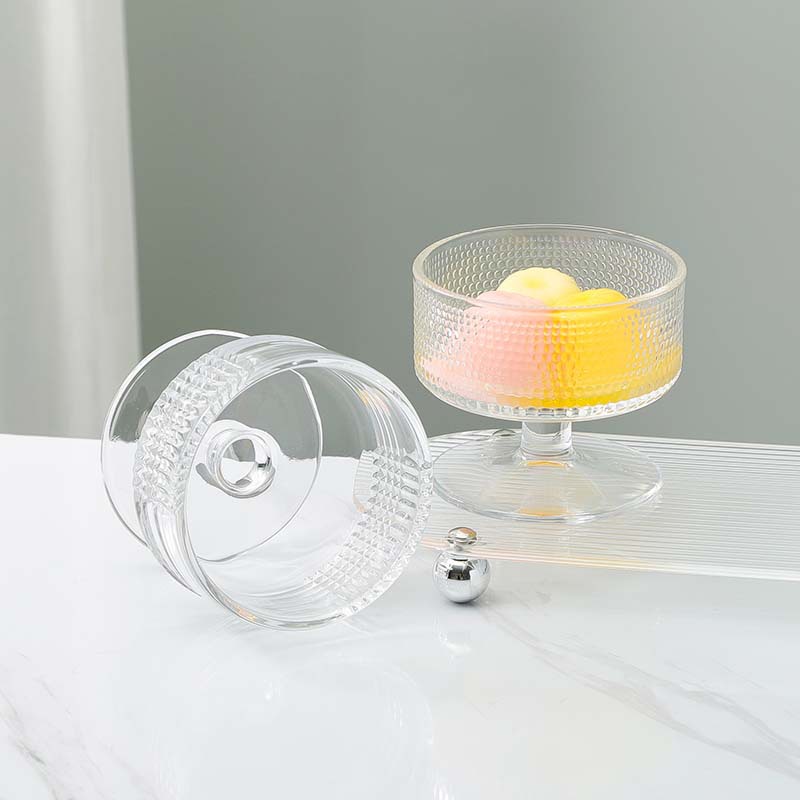 简约ins风玻璃杯子高颜值冰淇淋酸奶甜品布丁杯女家用矮脚雪糕碗产品图