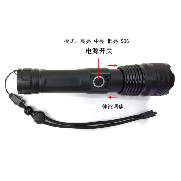 مصباح يدوي من سبائك الألومنيوم قابل للشحن من طراز P50USB (P50USB)، يعمل بالليزر الأبيض طويل المدى، ومدد، ومد Application Scenario