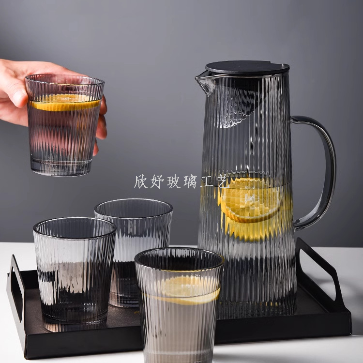 木盖玻璃杯/玻璃杯/杯子/高硼硅玻璃杯/青苹果玻璃杯产品图