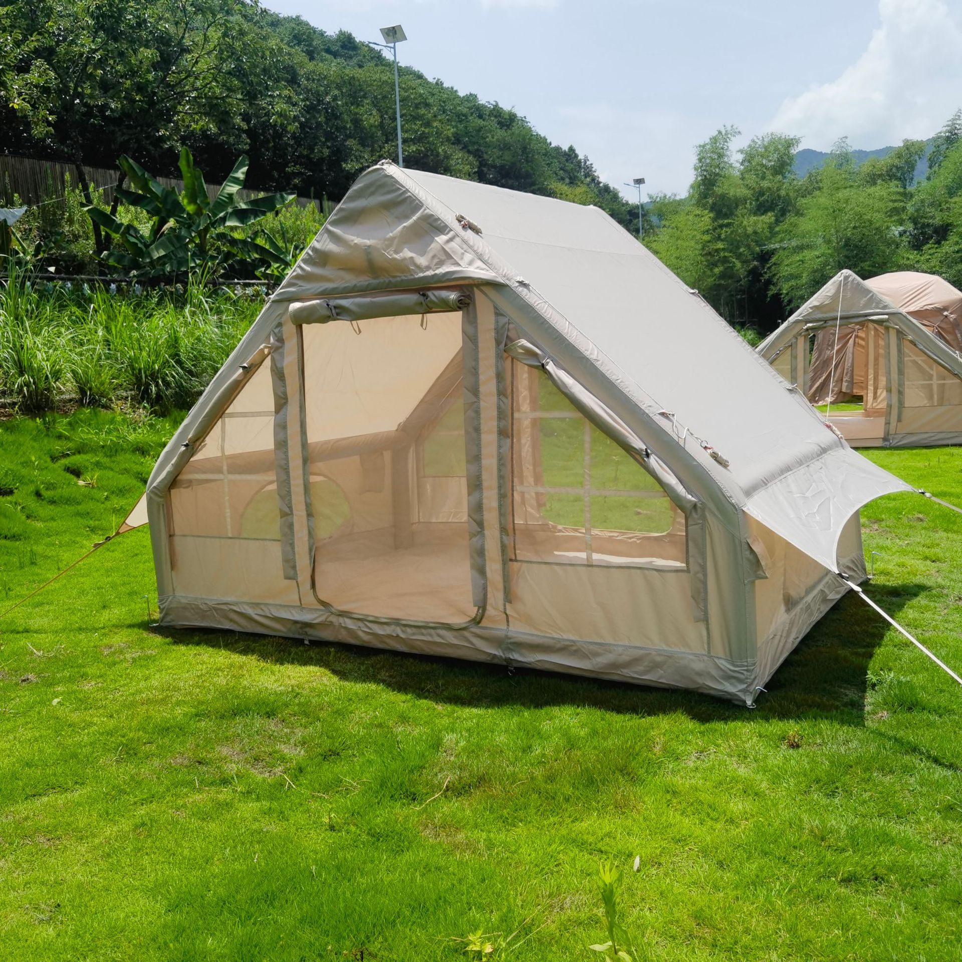 6.3 tienda inflable al aire libre plana camping fabricante en stock al por mayor a prueba de lluvia y sol tienda de camping sin montar details Picture