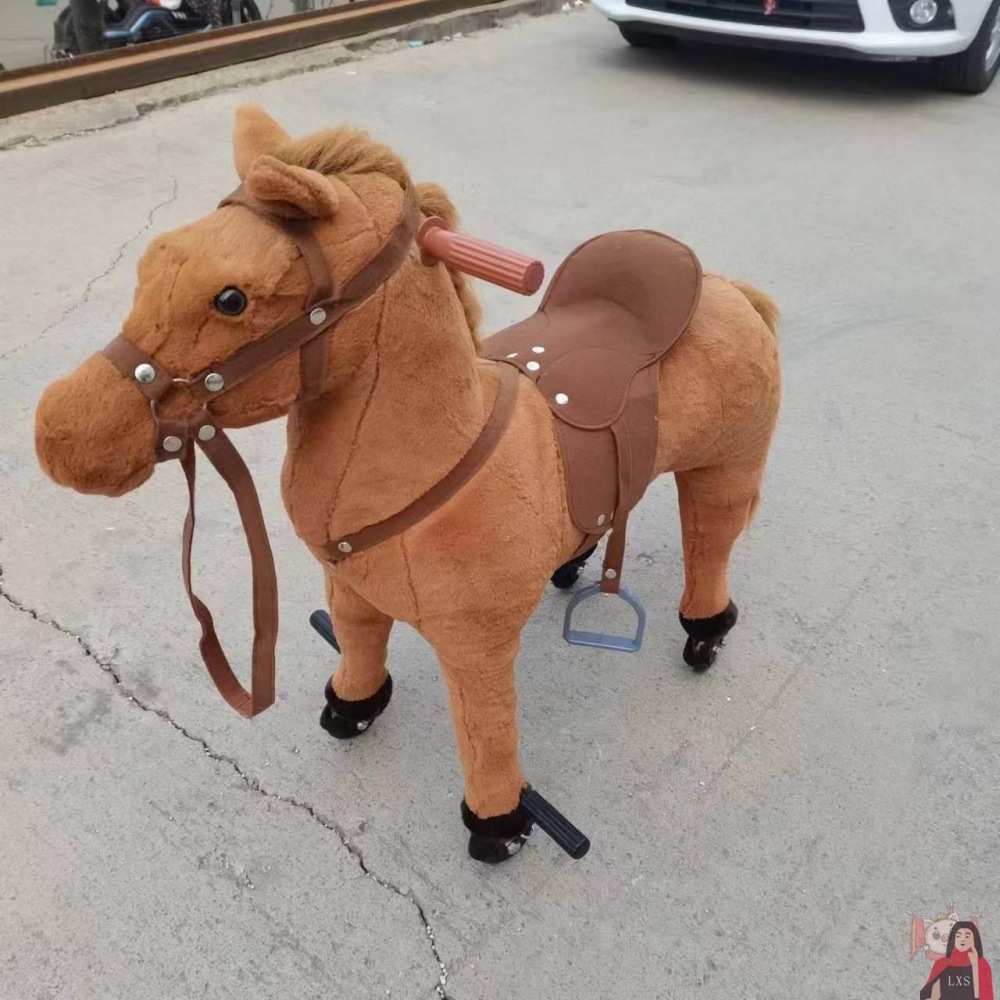 Horseback riding, jumping horse riding, Zhuge horse wheel jumping horse riding, large wooden horse riding, children's scenic area cycling details Picture