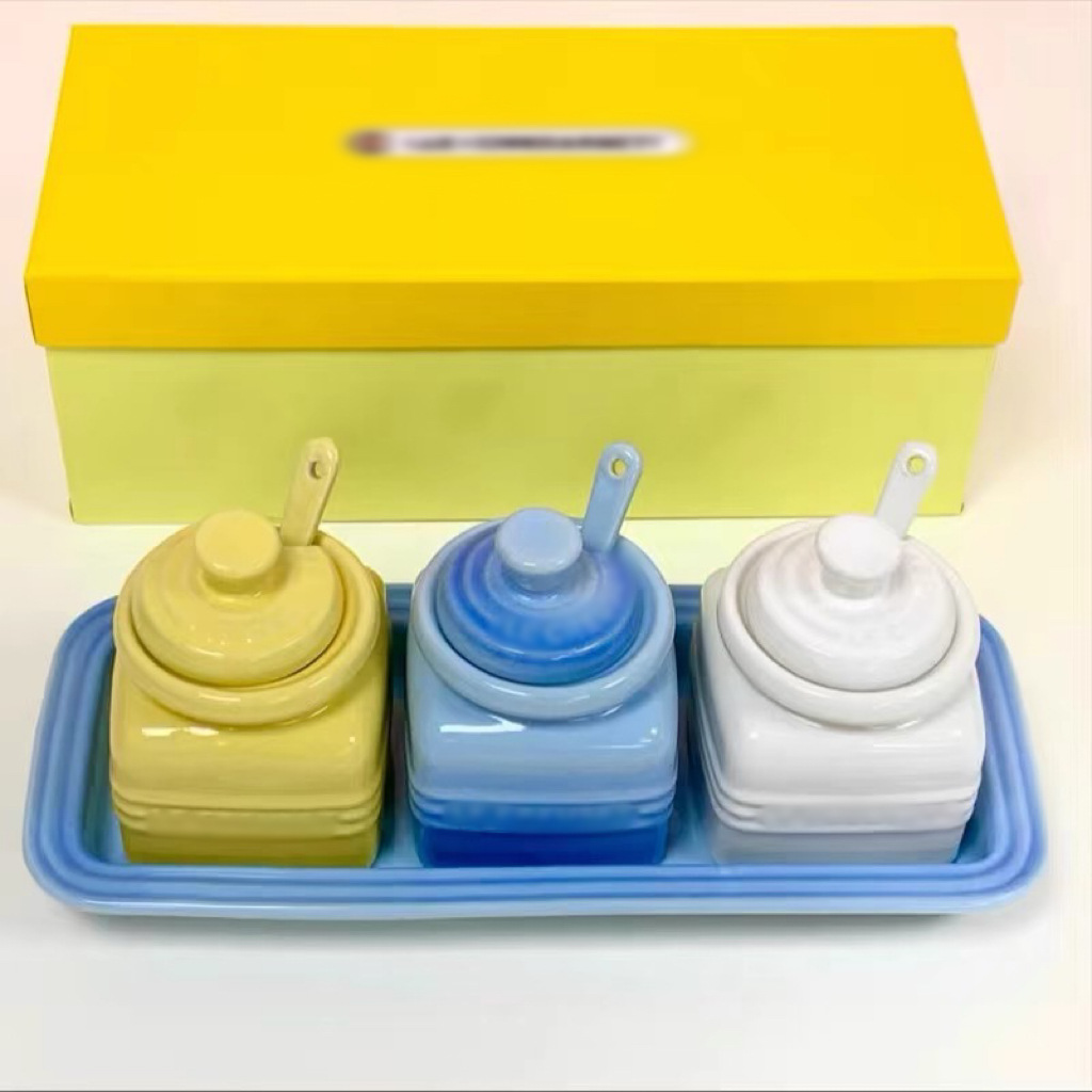 European-style kitchenware, ceramic seasoning jar, kitchen household seasoning salt jar, seasoning jar gift box set Item Picture