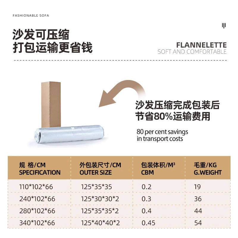 Cross-border compressed vacuum sofa, modern art, Internet celebrity, irregular-shaped creative compressed vacuum living room, bedroom, cream style Specification image