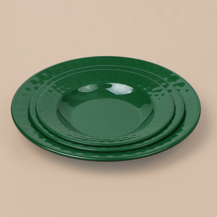 跨境酒店用品A8密胺餐具圆盘加厚盘商用饭店酒店专用盘子可定制