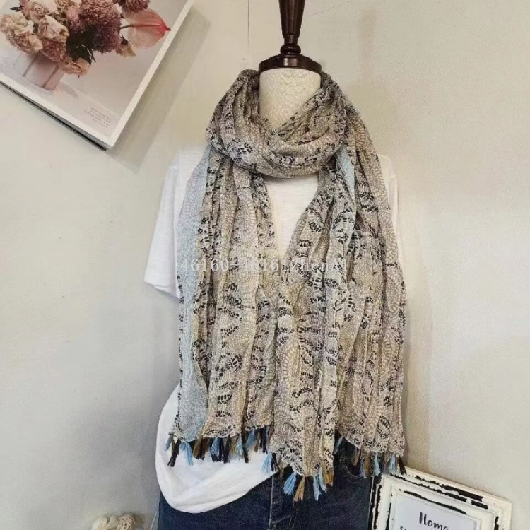 New cross-border export printed long scarf e-commerce live-streaming scarf wholesale supply chain supply Application Scenario