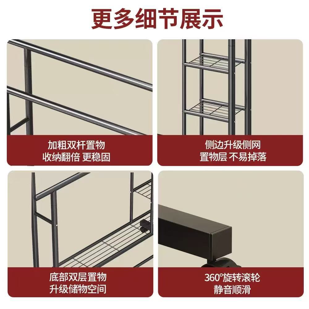 Indoor simple floor-standing clothes drying rack, home bedroom hanging clothes rack, simple clothes drying rack, coat rack for storage details Picture