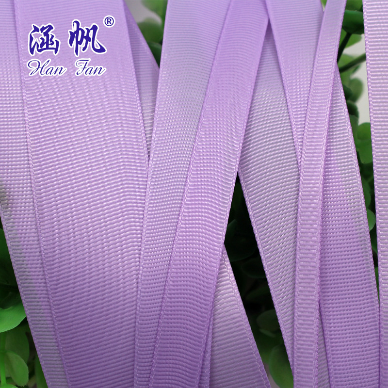 Purple threaded webbed is available. We offer solid-color polyester ribbed ribbons of 25mm for gift decoration and colorful DIY accessories Specification image