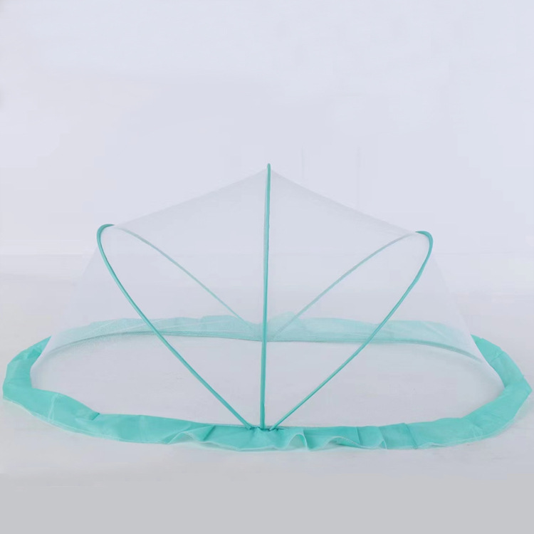 婴儿蚊帐罩可折叠儿童宝宝床上新生儿蒙古包免安装防蚊罩小孩通用白底实物图