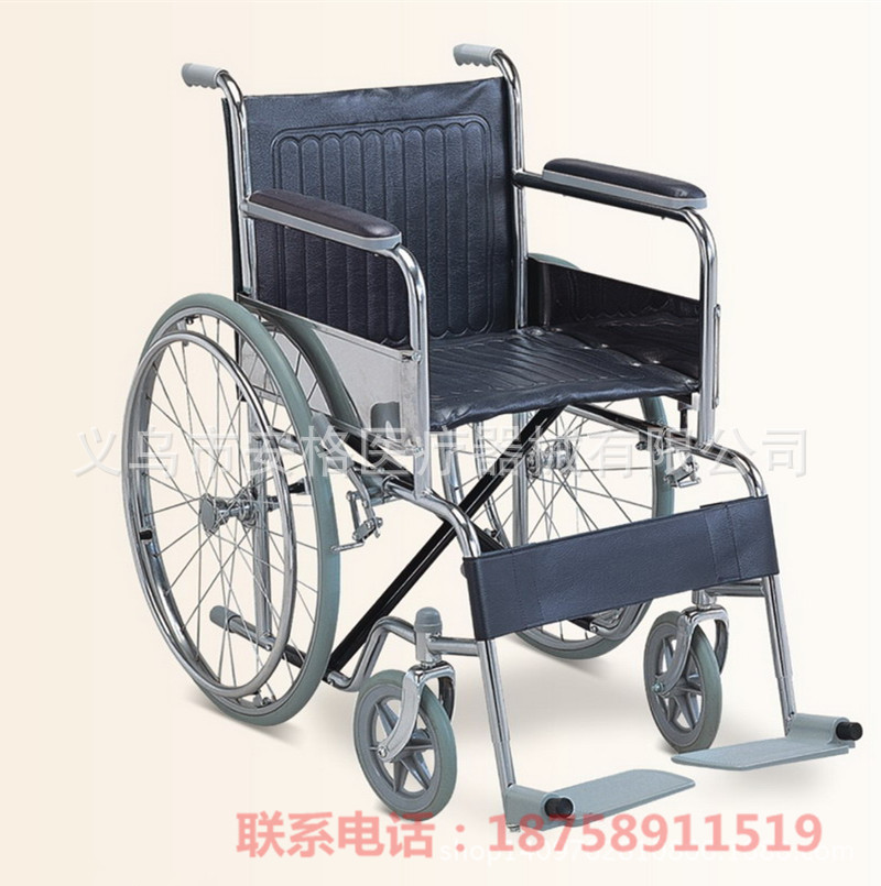 Electroplated leather wheelchair, stainless steel manual wheelchair, foldable light elderly hand-pushed mobility scooter Application Scenario