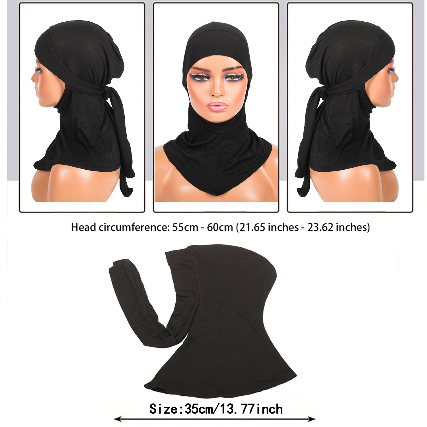 Cross-border Headscarf, headscarf, Muslim base hat, Middle Eastern scarf, high-elasticity mercerized cotton headscarf Application Scenario