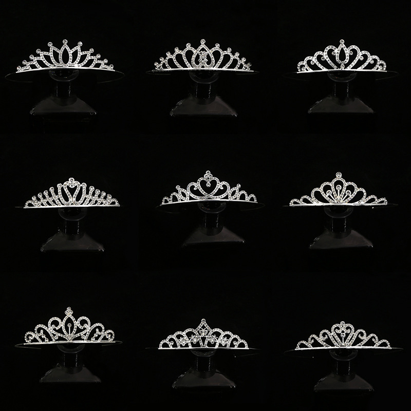 新娘饰品婚纱礼服配饰生日节庆发梳发箍合金水钻儿童头饰皇冠