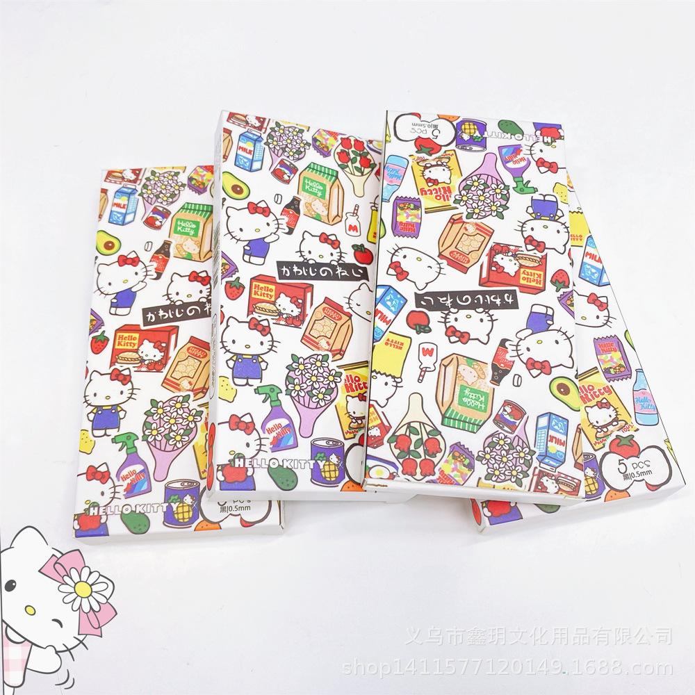 Best-selling KT Cat Sanrio high appearance level press gel pen ST Quick-drying brush pen Cartoon cute student Black pen details Picture
