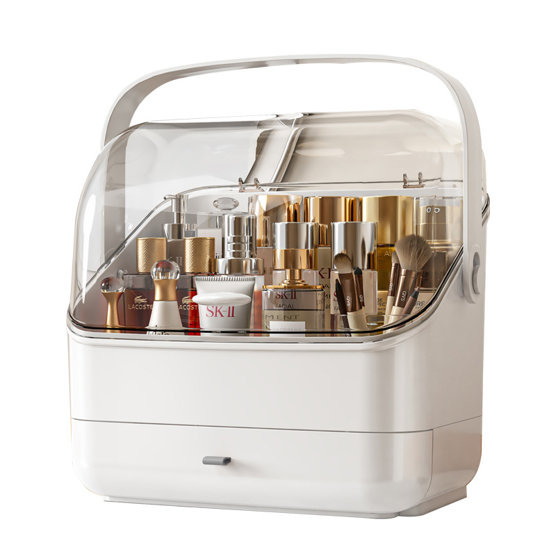 Cosmetics storage box, dust-proof desktop, dressing table, organizing box, drawer-type storage box