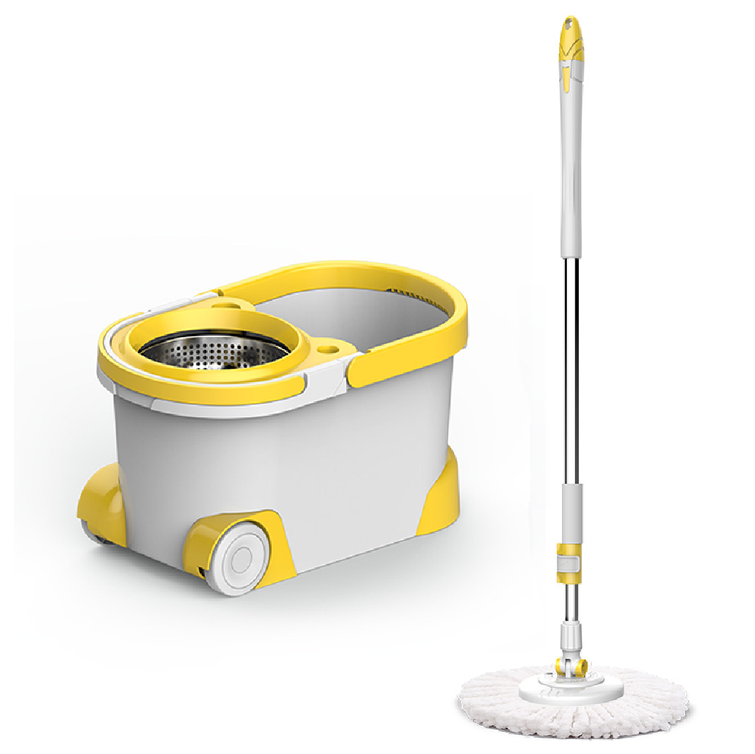 Household rotating mop, hand-free, dual-drive mop, automatic spin-drying and dehydration, ultra-fine fiber mop source manufacturer Item Picture