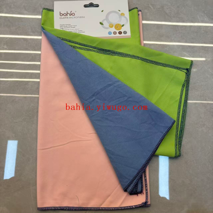 Plain smooth glass cloth, fiber cloth, dishwashing cloth, glass wiping cloth, cleaning scouring pad Specification image