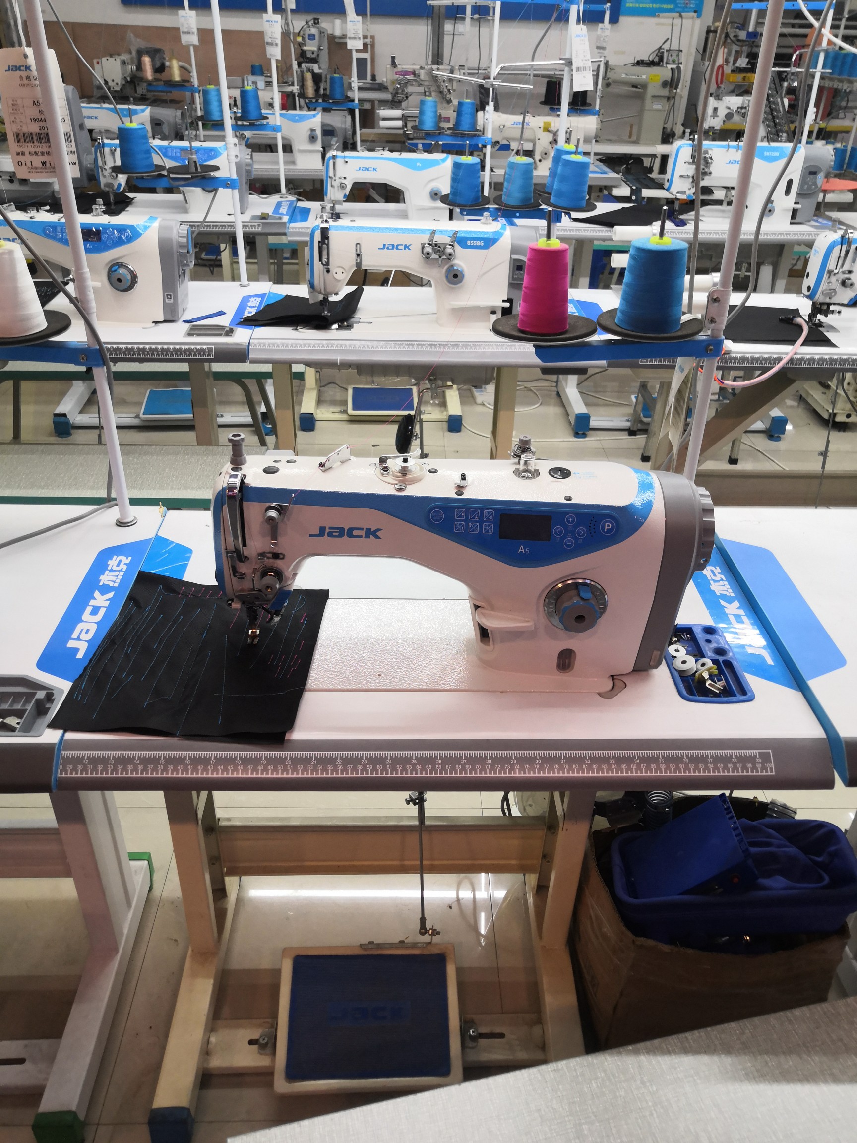 Jack A5-N Computer flat sewing machine for Bird's Nest. full figure