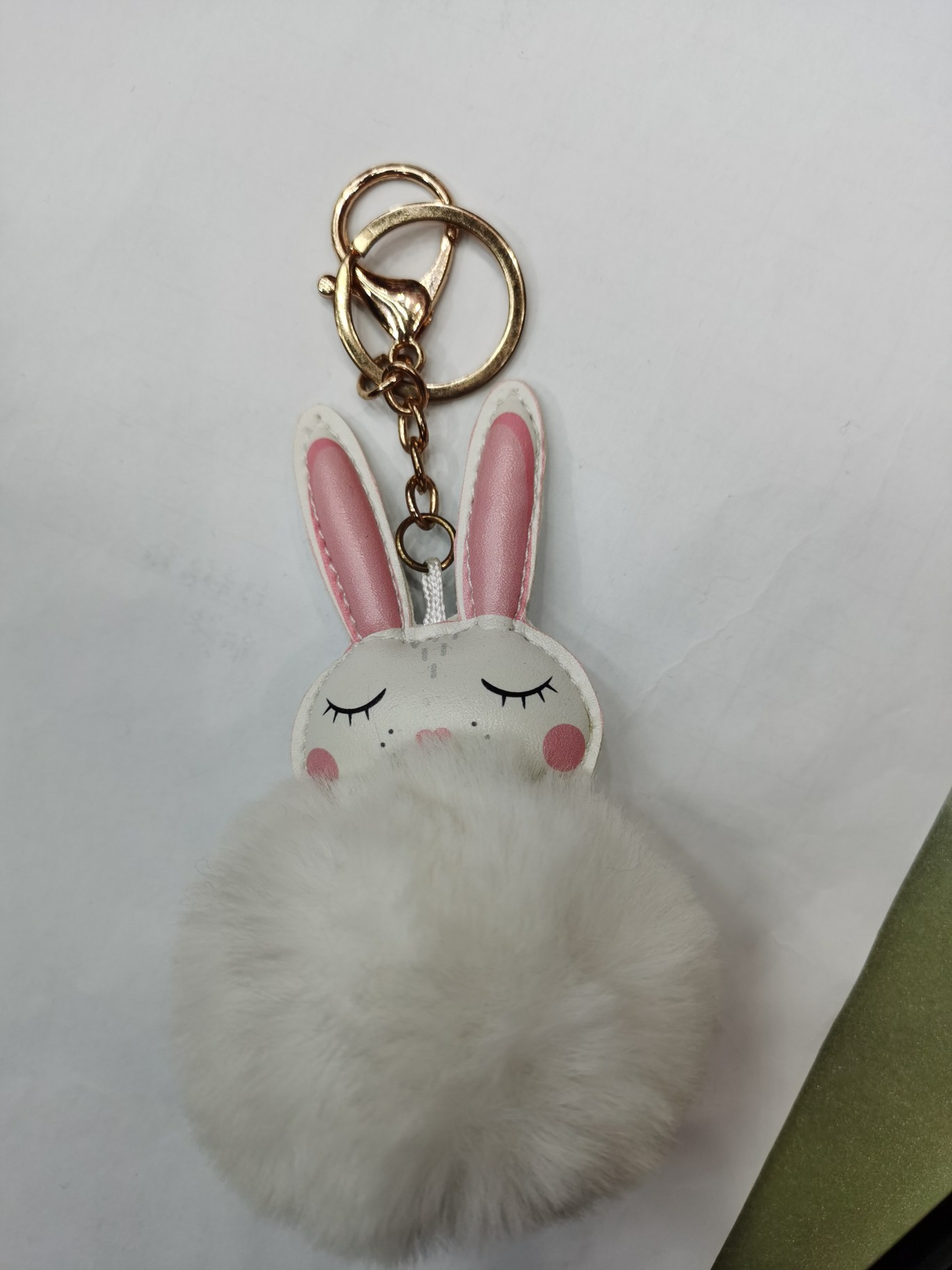 3711 Qilisa Accessories Hairball-shaped Sleeping Rabbit Keychain Specification image