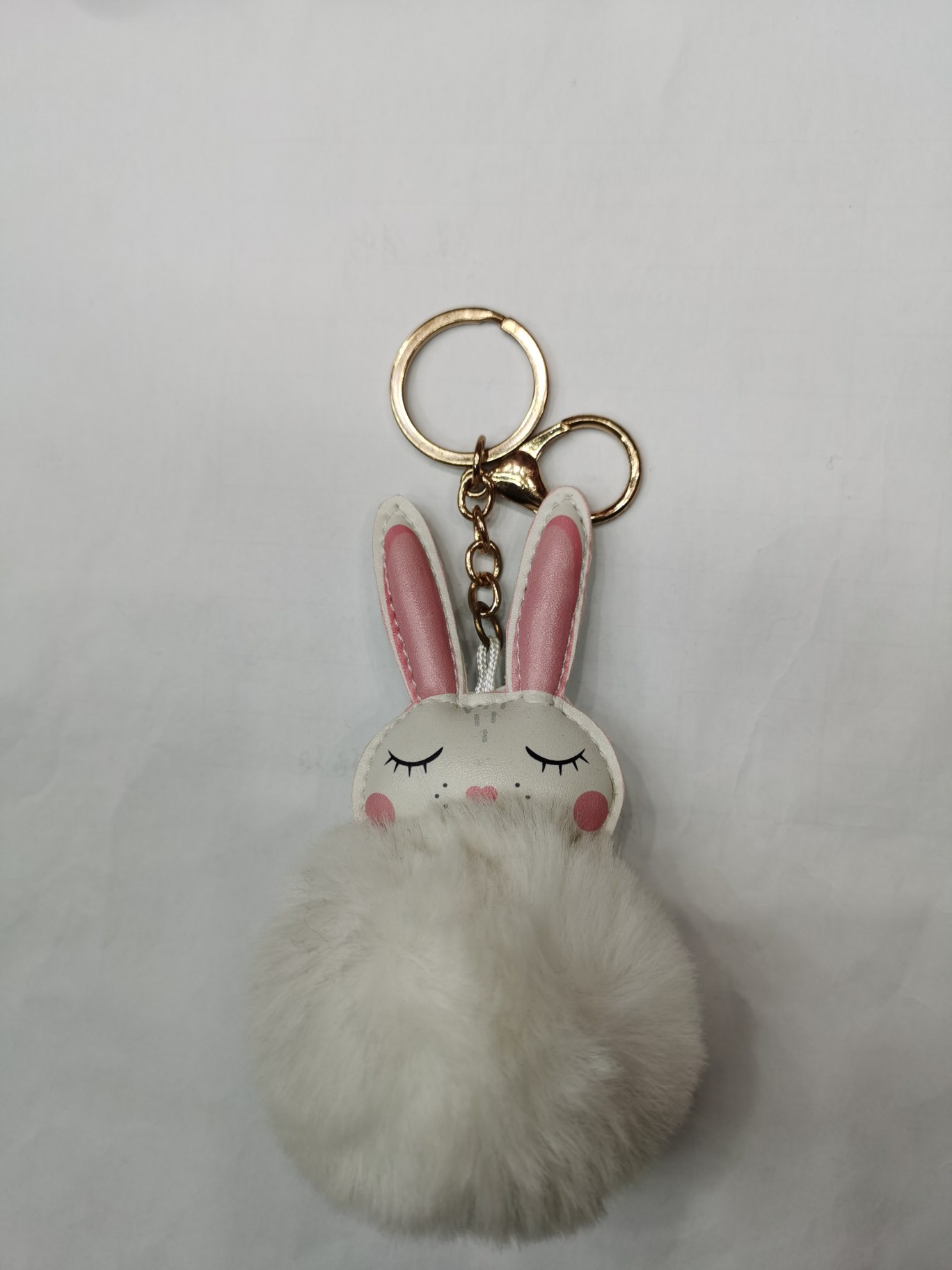 3711 Qilisa Accessories Hairball-shaped Sleeping Rabbit Keychain