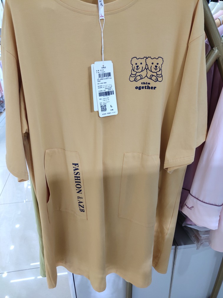 纯棉弹力针织素色六分袖女套装产品图