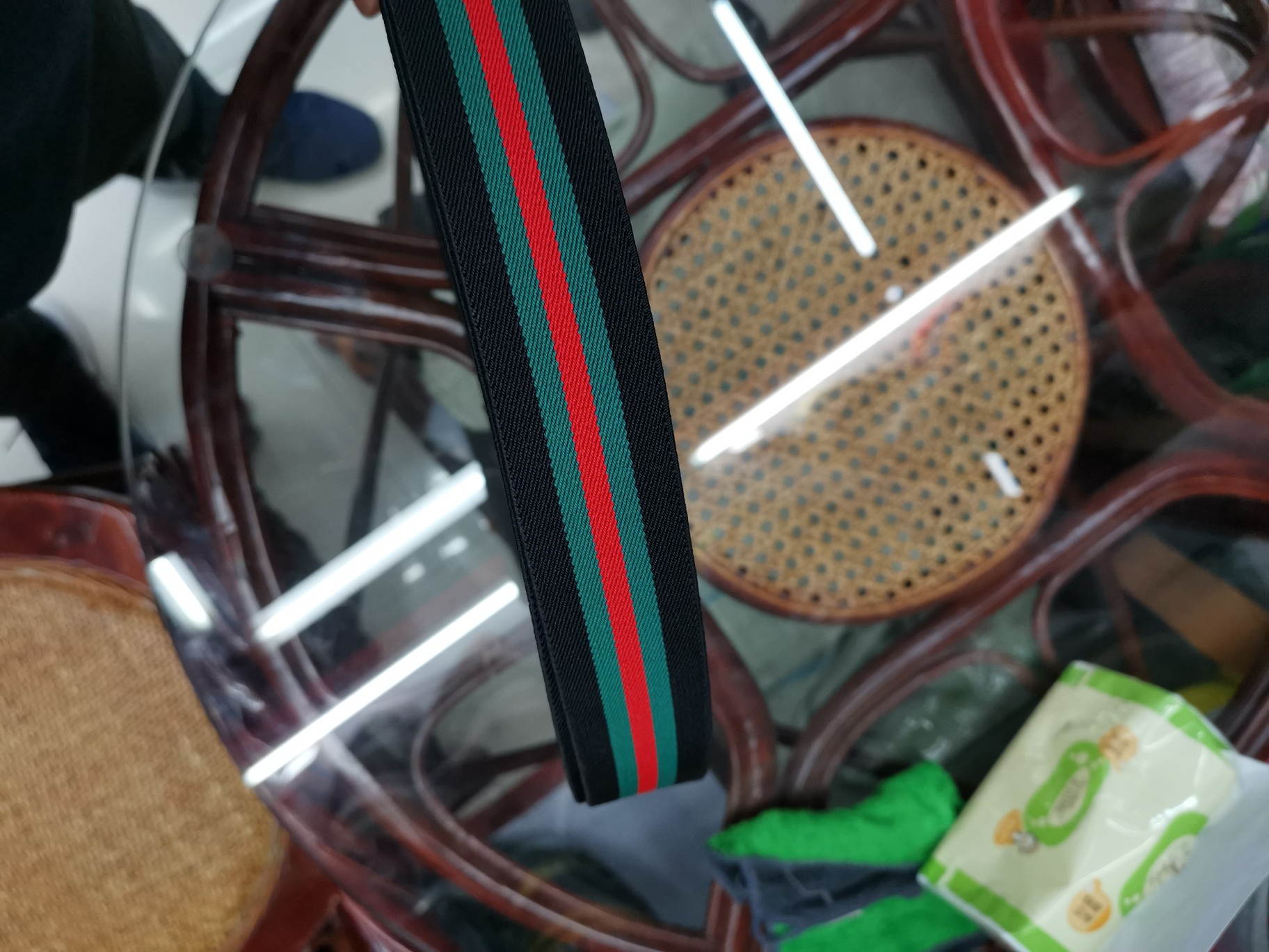 Direct sales from the manufacturer of colored striped webbing elastic bands details Picture