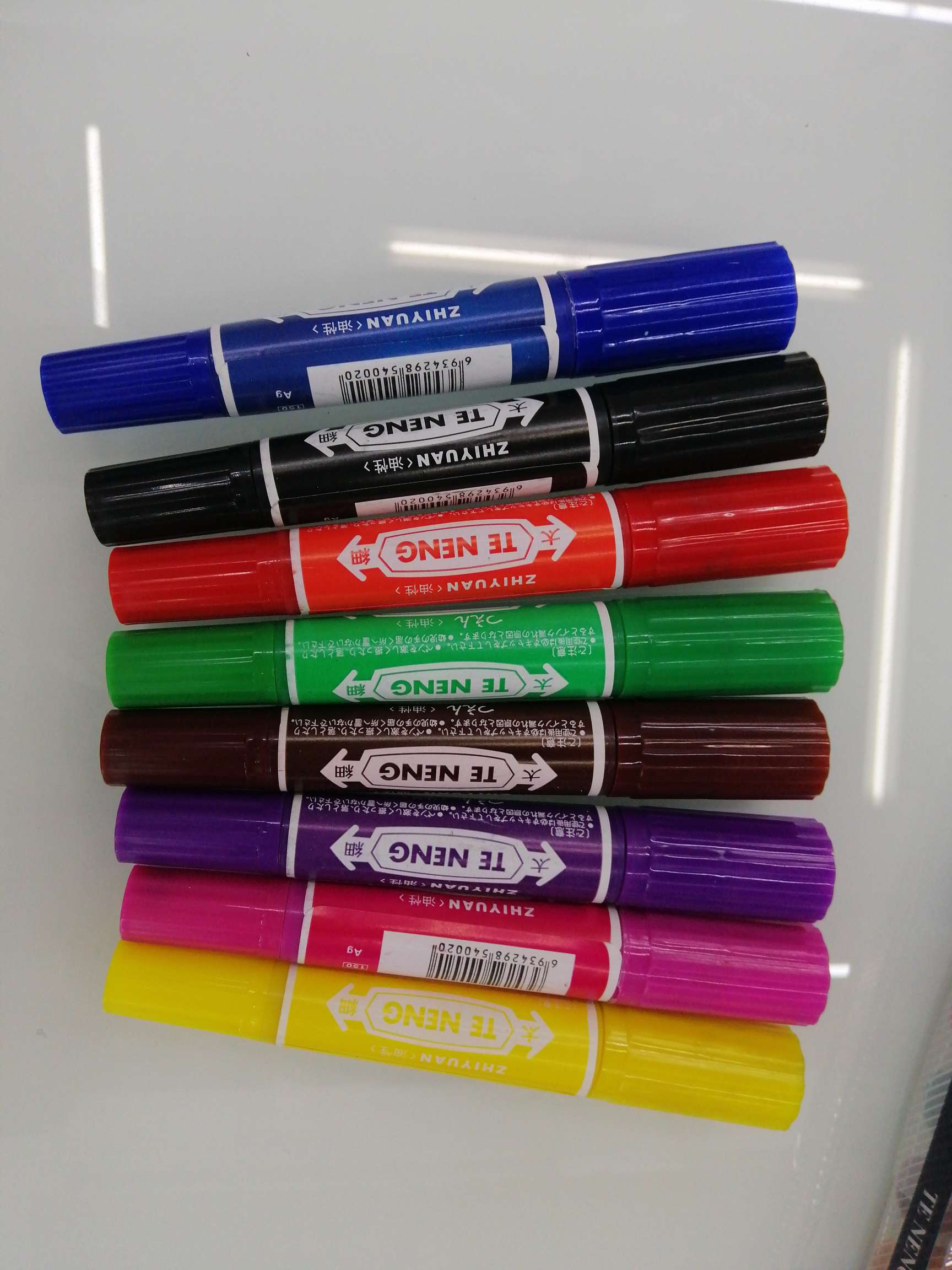 Yiwu Hanjia Stationery Writing Tools 12-color 8-color two-end marker pens with double heads Specification drawing