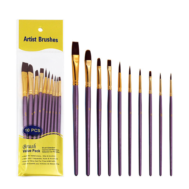 Yufan Pen Factory's 10 brushes for Fine Arts, calligraphy, drawing, office culture, and Zhuguanglan Specification drawing