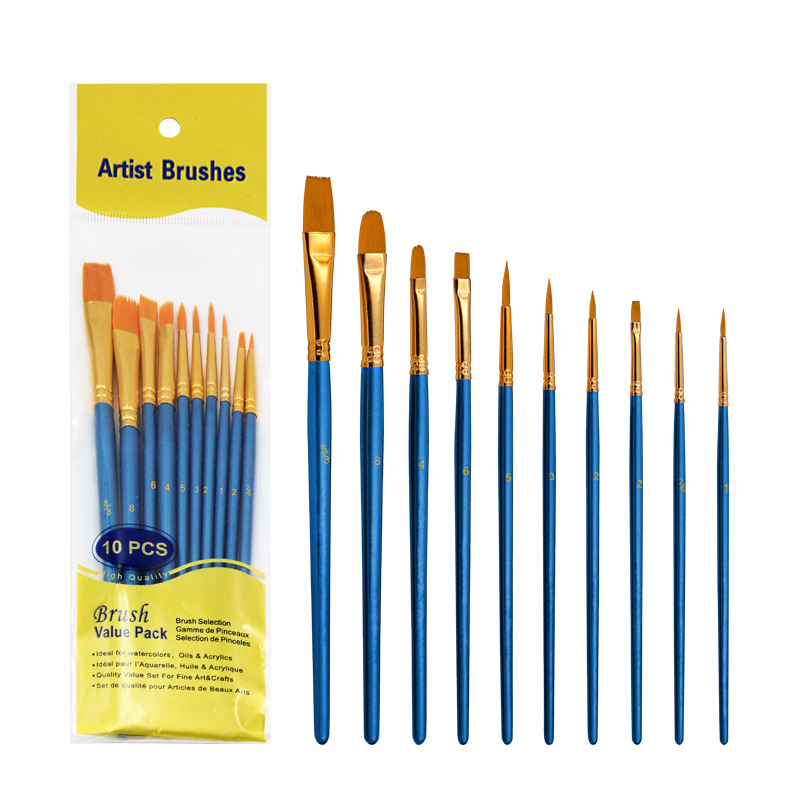 Yufan Pen Factory's 10 brushes for Fine Arts, calligraphy, drawing, office culture, and Zhuguanglan full figure