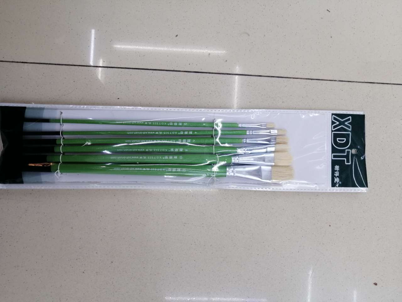 Yufan Pen Factory's Fine Arts, Calligraphy, drawing, Office and cultural Xiedetang green-pole 6-piece pighair brushes full figure