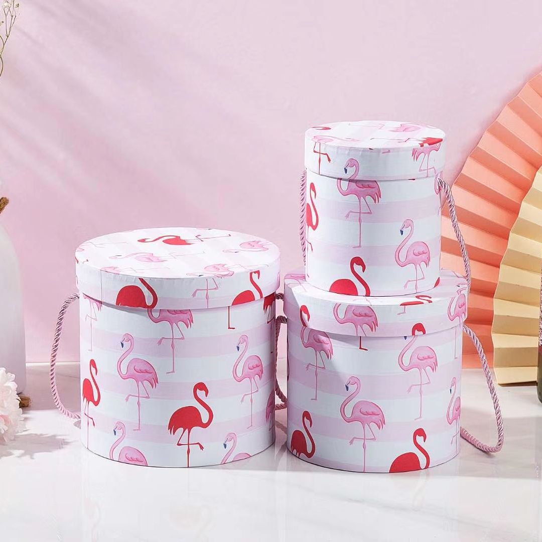 Printing cylinder three-piece gift box fresh flower packing Craft gift box thumbnail