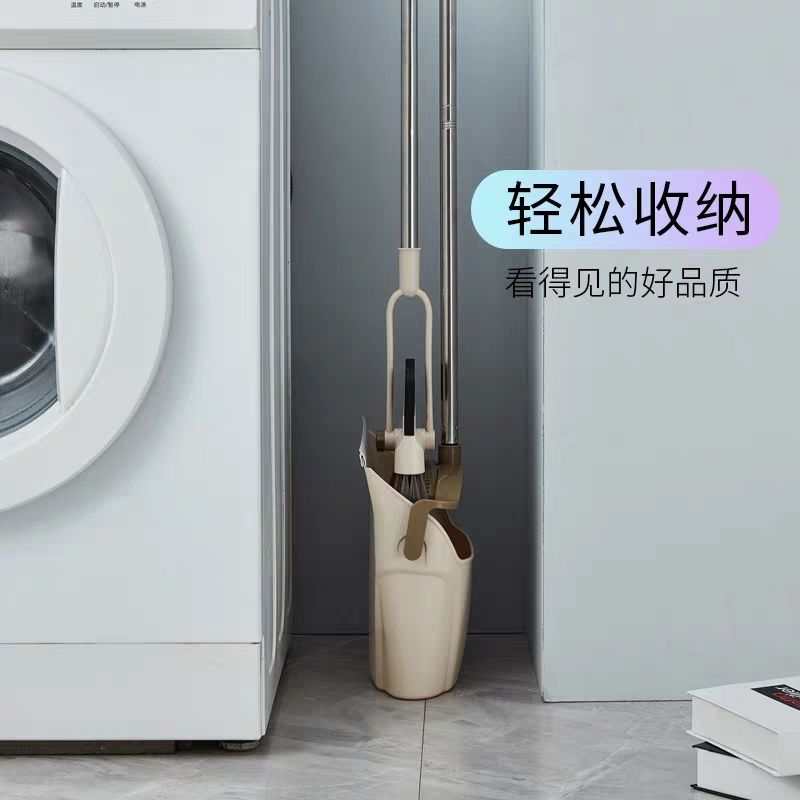 The broom set is a household broom and dustpan combination wonder. The broom head can rotate 180 degrees. If there is hair on the broom head, you can gently scrape it against the teeth of the dustpan. Each box contains 30 sets, with 15 sets in one inner box Specification image