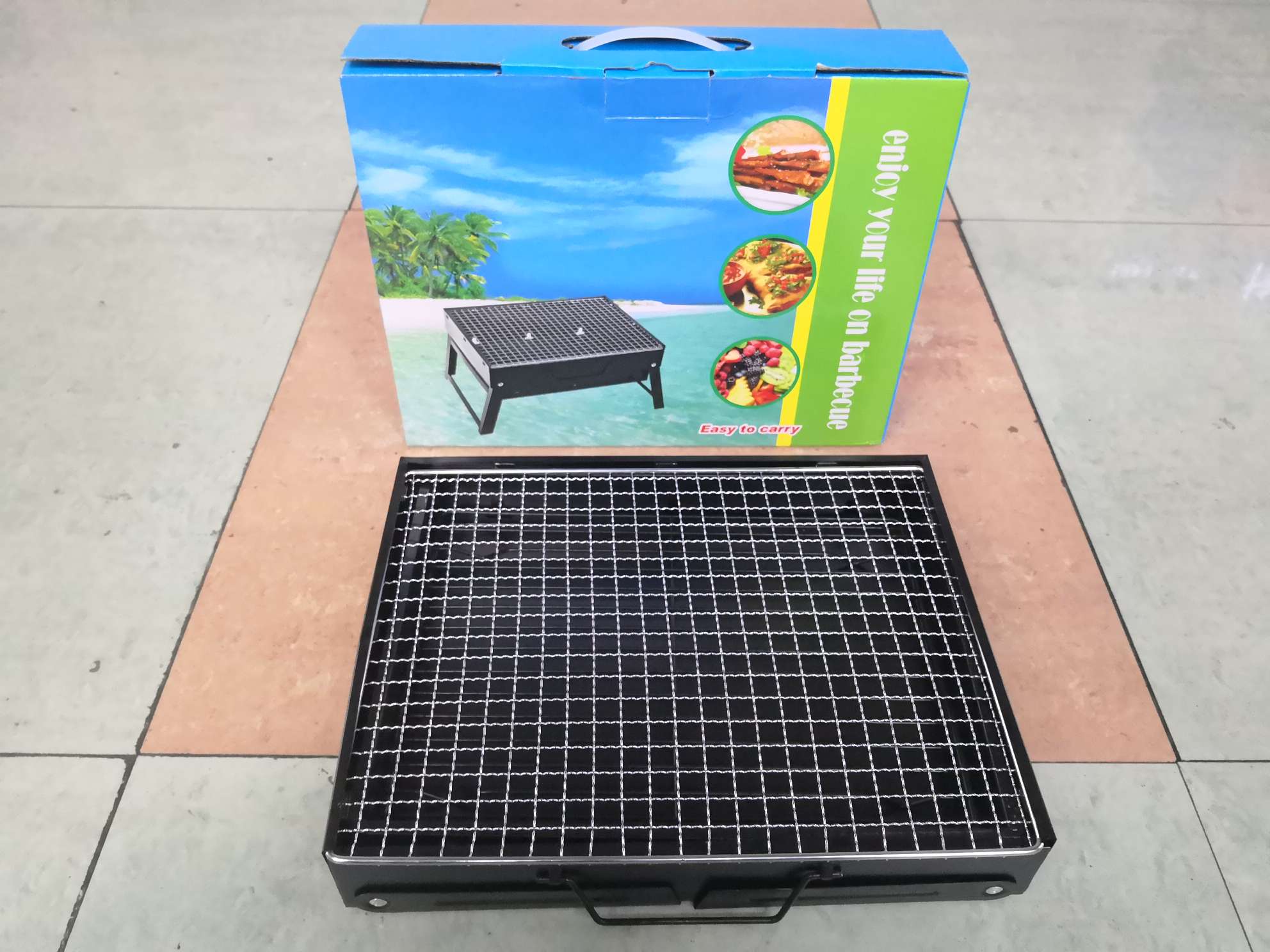 便携小号烧烤架烤箱烤网小黑钢35*27*20cm木炭烧烤取暖围炉桌详情图7