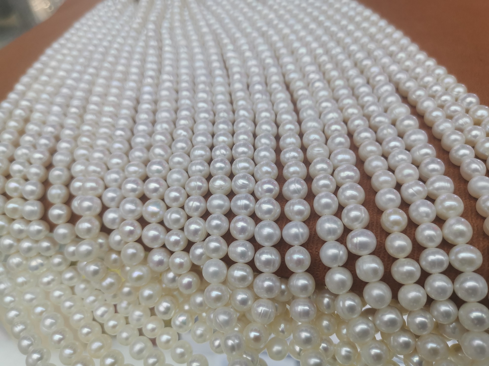 天然淡水珍珠 7-8MM 半成品串珠 厂家批发十润珍珠饰品