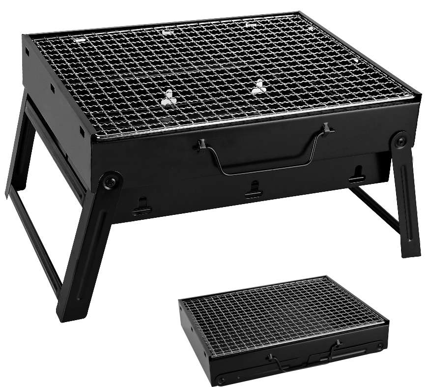 便携小号烧烤架烤箱烤网小黑钢35*27*20cm木炭烧烤取暖围炉桌图