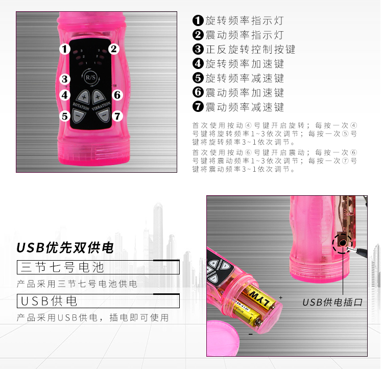 Crazy Rabbit Female Massage Vibrator Rotary Telescopic Vibration Ball Bw-037031 undefined