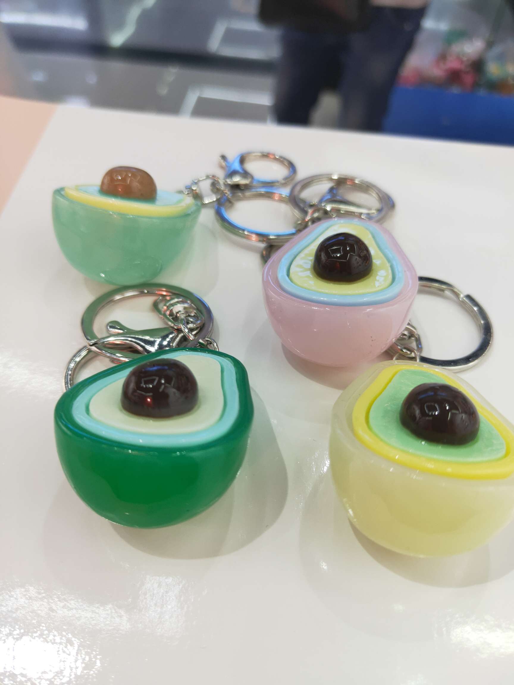 Flashing Avocado Key Chain Pendant Resin Accessories details Picture