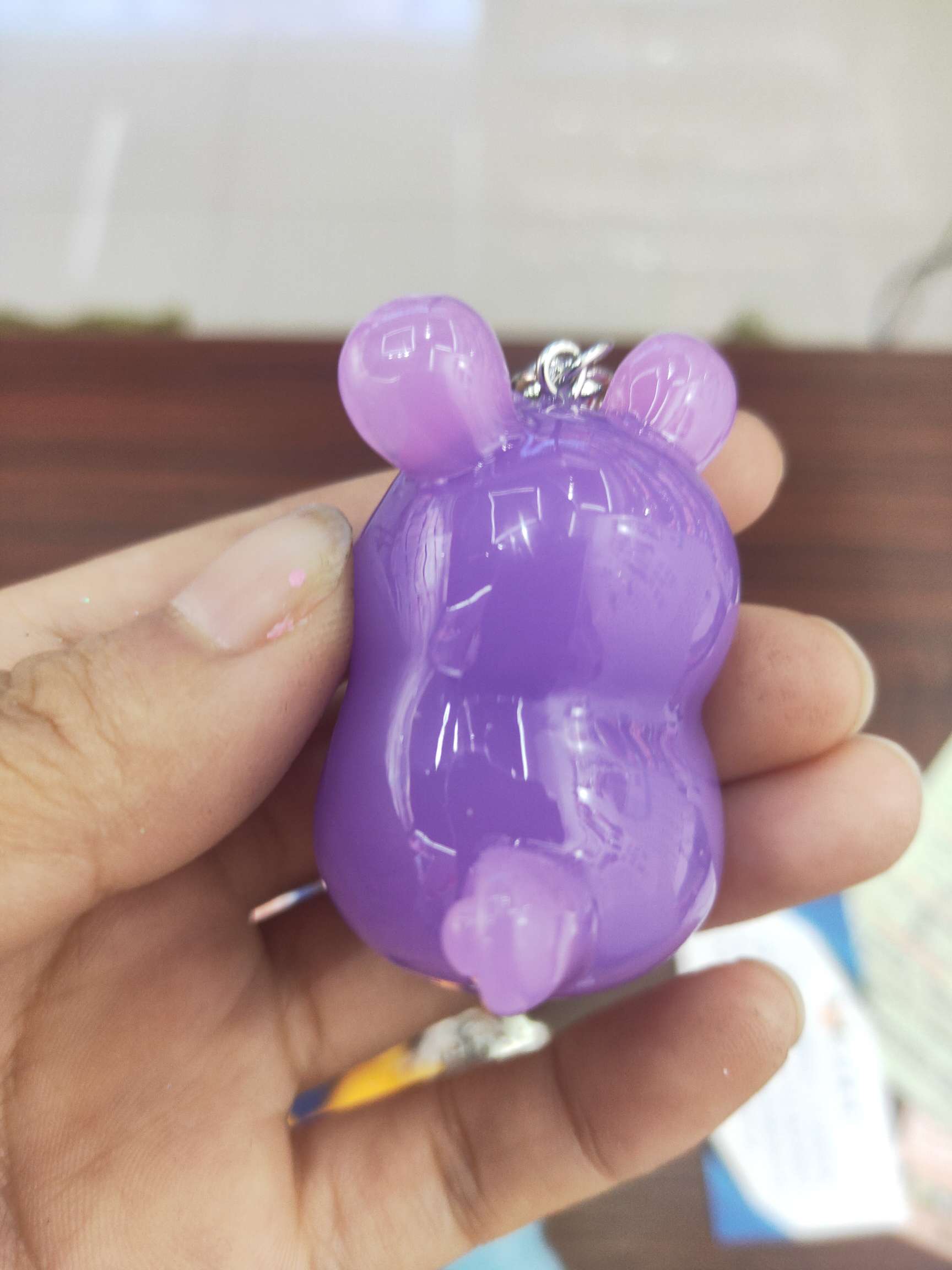 Cute Zodiac Mouse Flashing Effect Key Chain Pendant Resin Accessories Specification drawing