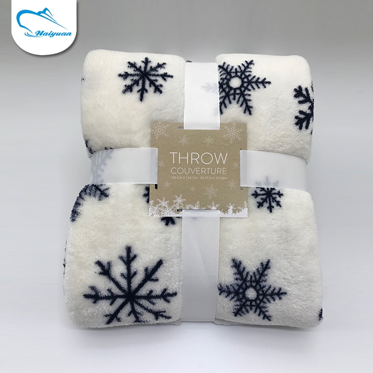 法兰绒印花/毛毯/法兰绒白底实物图