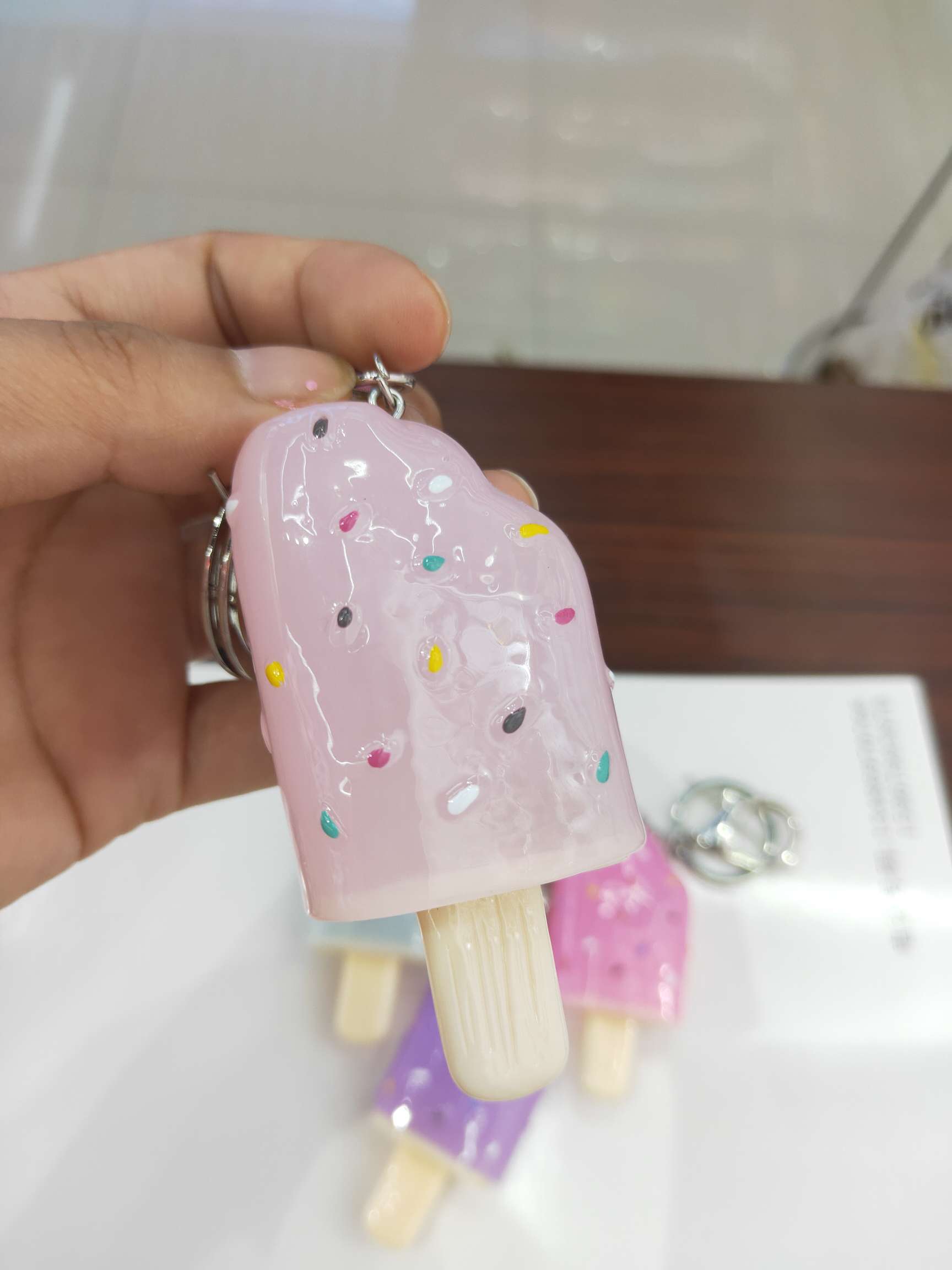 Explosive Popsicle Key Chain Pendant Resin Accessories details Picture