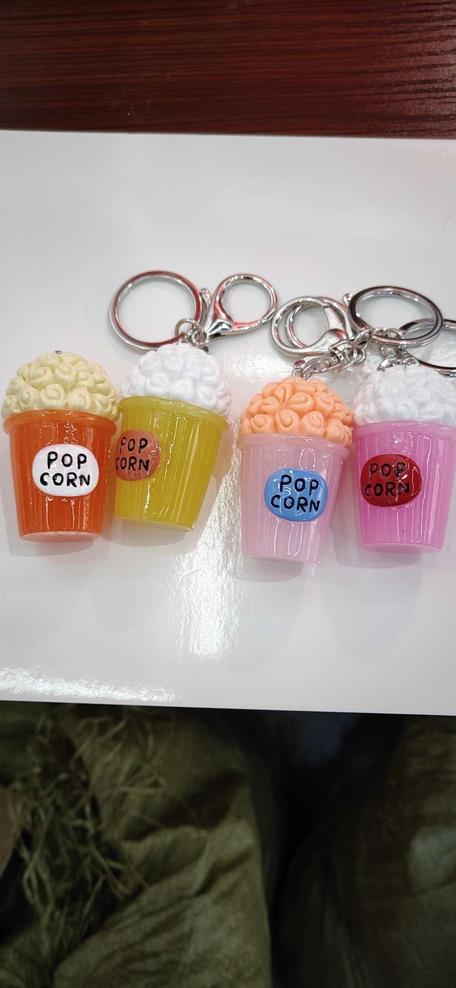 High-End Atmosphere Of The Top Grade Flashing Popcorn Key Chain Pendant Resin Accessories