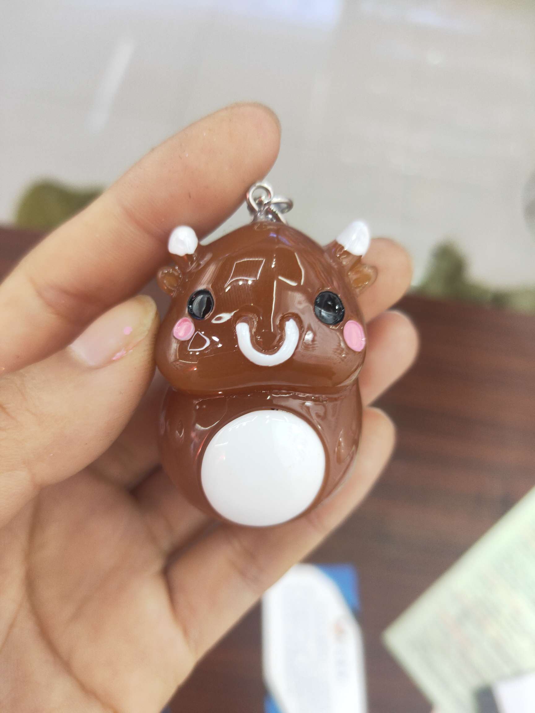 Zodiac Patron Saint Ox 🐮 Flashing Light Effect Key Chain Pendant Resin Accessories details Picture