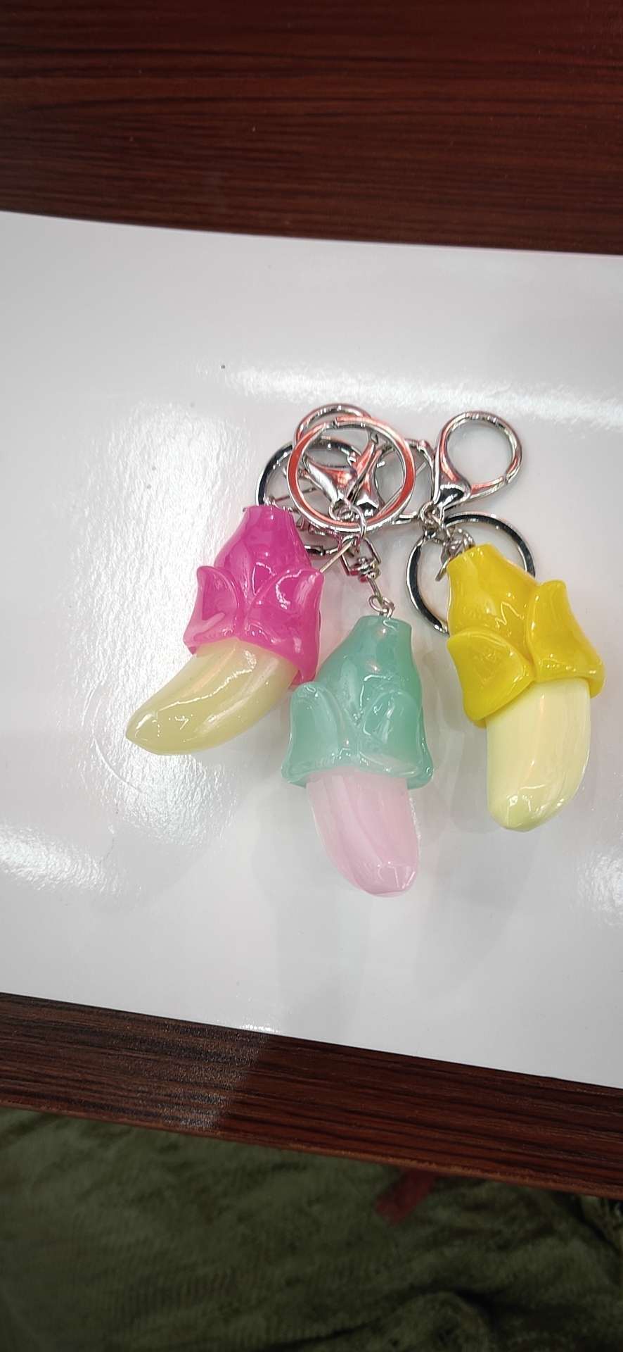 Fruit Banana Key Chain Pendant Flash Light Simple Resin Accessories
