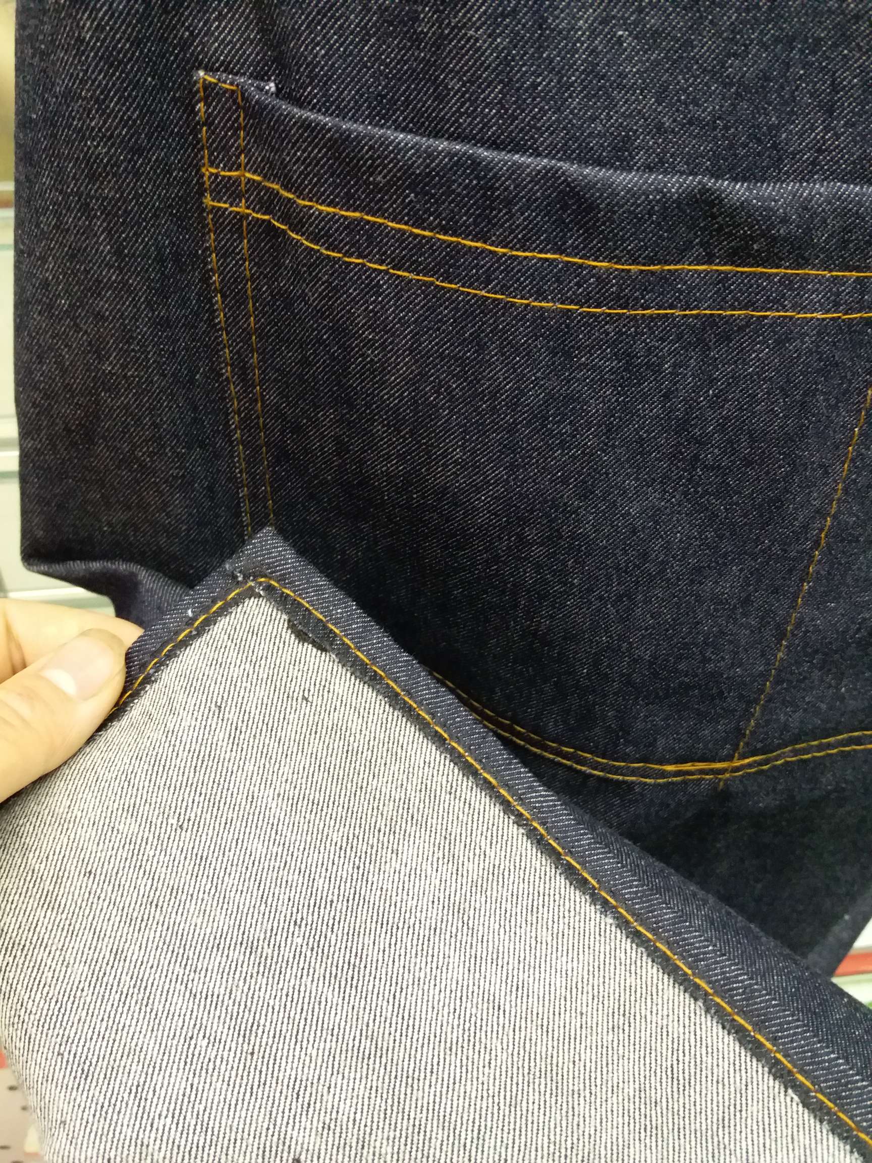 Korean-style fashionable adult shoulder strap denim apron, hand-painted hand-spun work apron Item Picture