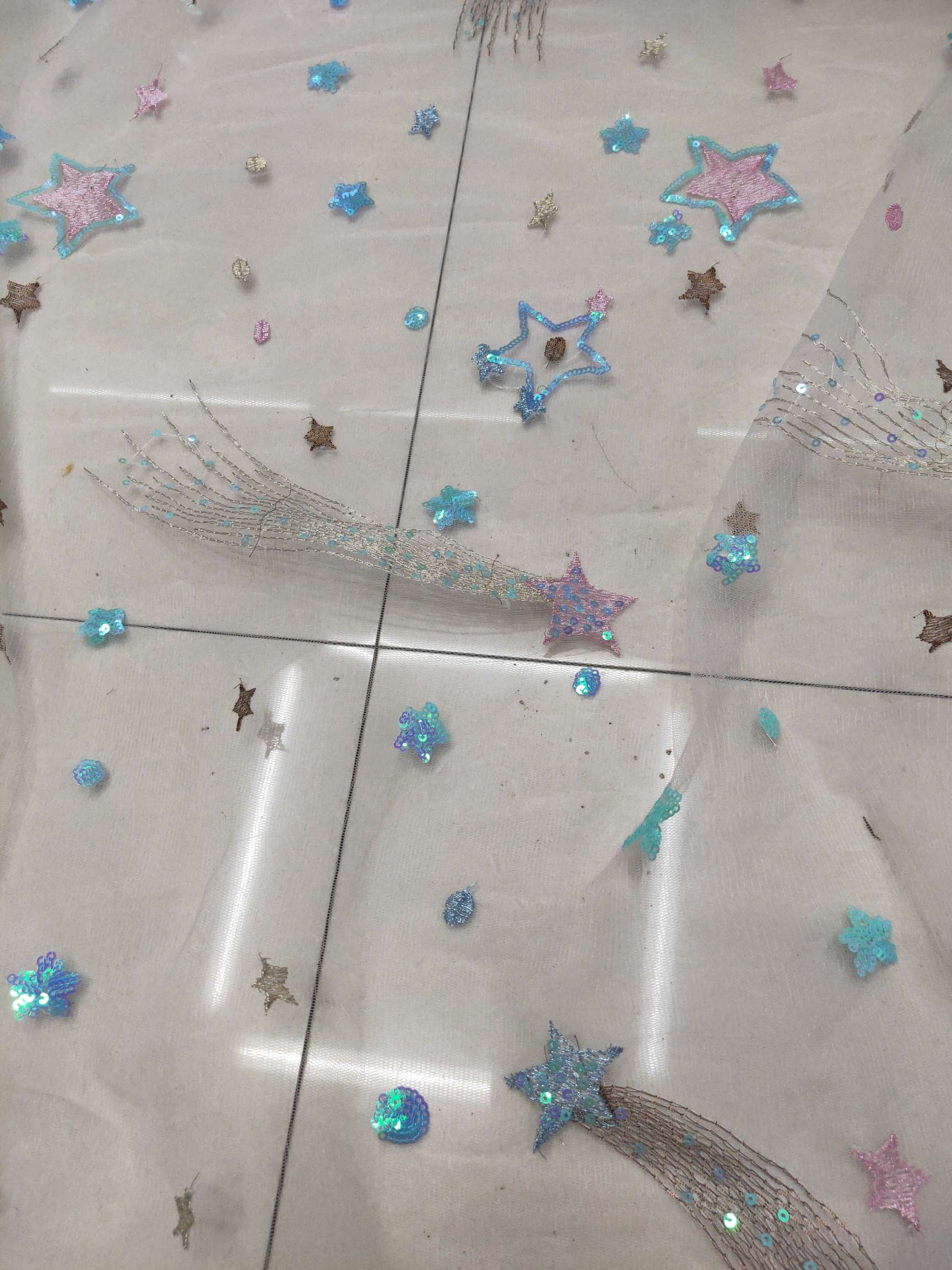 Four-Thread Gauze Sequin Embroidery