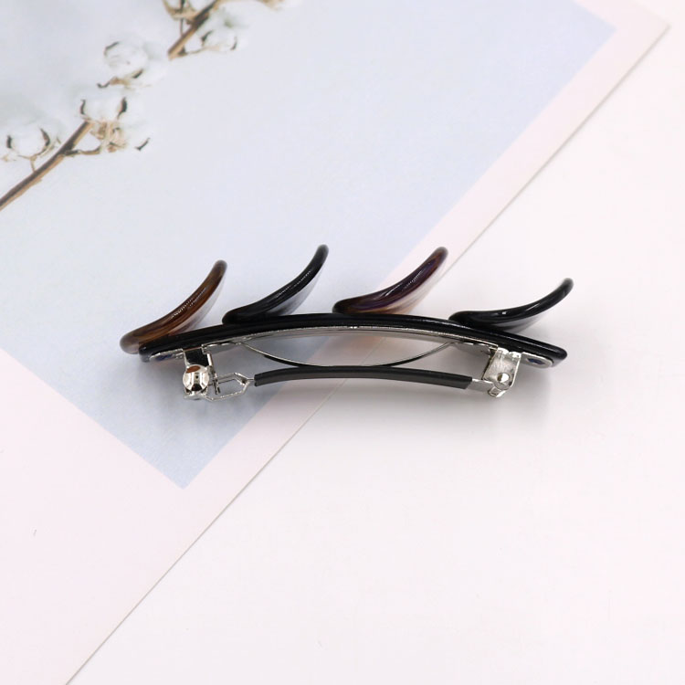 Factory Direct Sales Explosive Korean Hairpin Spring Clip Steel Clip Acetic Acid Hairpin Color Leopard Top Clip Round Piece Hairpin undefined